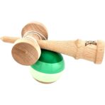Kendama X Originala, Profesionala, Embo, Super Sticky din Lemn, 18 cm, Verde Mix - imagine 2