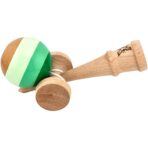 Kendama X Originala, Profesionala, Embo, Super Sticky din Lemn, 18 cm, Verde Mix - imagine 3