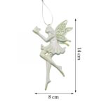 Ornament brad de Craciun, Perlat, in forma de Inger, 8 cm x 14 cm, Plastic, Embo - imagine 6