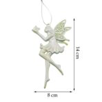 Ornament brad de Craciun, Perlat, in forma de Inger, 8 cm x 14 cm, Plastic, Embo - imagine 11