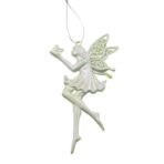 Ornament brad de Craciun, Perlat, in forma de Inger, 8 cm x 14 cm, Plastic, Embo