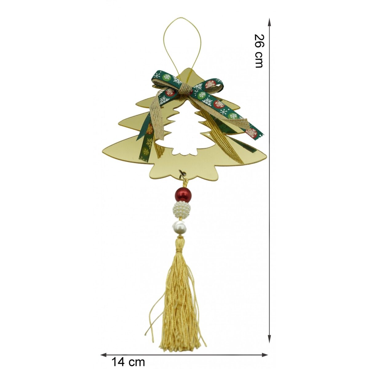 Ornament brad, Embo, Brad, Auriu, Lucios, 14*26CM, Acril, Interior/ Exterior - imagine 6