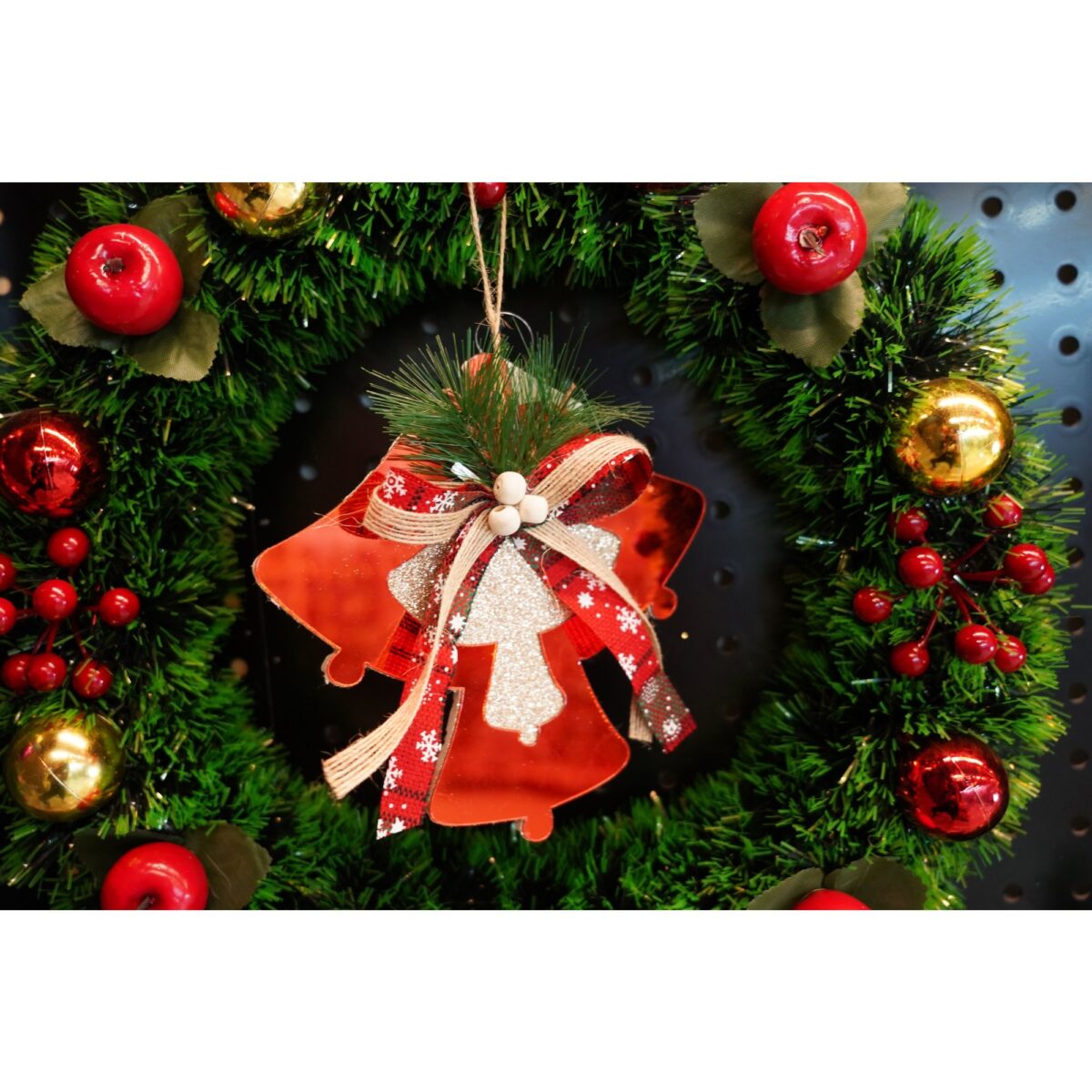 Ornament brad, Embo, Clopotei, Rosu, Lucios, 15*15CM, Acril, Interior/ Exterior - imagine 5