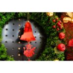 Ornament brad, Embo, Clopotel, Om de zapada, Rosu, Lucios, 10*28CM, Acril, Interior/ Exterior - imagine 3