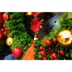 Ornament brad, Embo, Clopotel, Om de zapada, Rosu, Lucios, 10*28CM, Acril, Interior/ Exterior - imagine 4