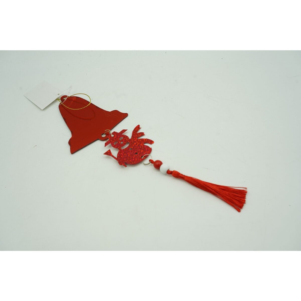 Ornament brad, Embo, Clopotel, Om de zapada, Rosu, Lucios, 10*28CM, Acril, Interior/ Exterior - imagine 5
