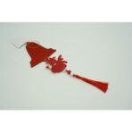 Ornament brad, Embo, Clopotel, Om de zapada, Rosu, Lucios, 10*28CM, Acril, Interior/ Exterior - imagine 5