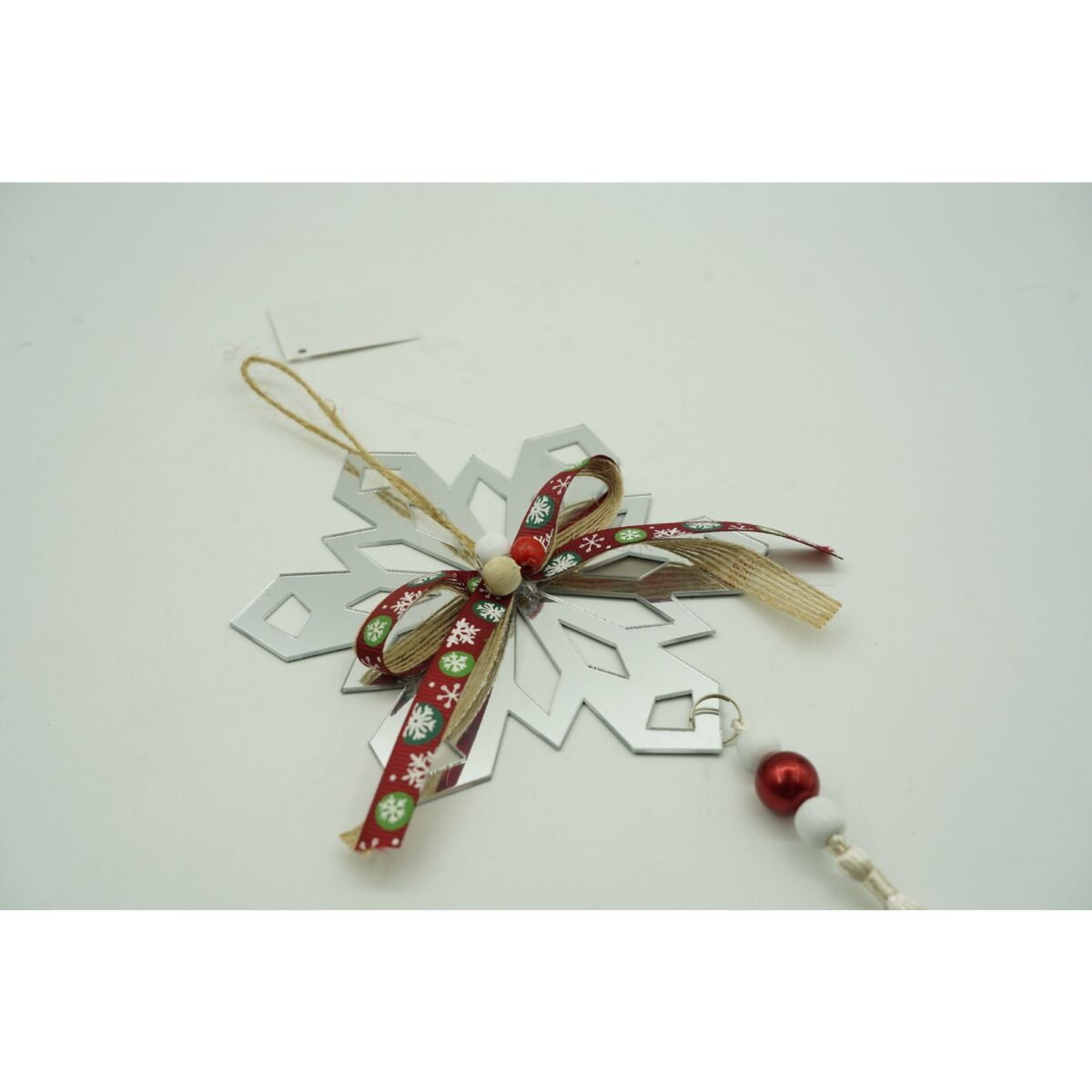 Ornament brad, Embo, Fulg de nea, Argintiu, Lucios, 14*26CM, Acril, Interior/ Exterior - imagine 5