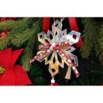 Ornament brad, Embo, Fulg de nea, Argintiu, Lucios, 14*26CM, Acril, Interior/ Exterior - imagine 9