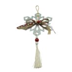 Ornament brad, Embo, Fulg de nea, Argintiu, Lucios, 14*26CM, Acril, Interior/ Exterior