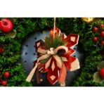 Ornament brad, Embo, Fulg de nea, Rosu, Lucios, 15*15CM, Acril, Interior/ Exterior - imagine 3
