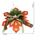 Ornament brad, Embo, Fulg de nea, Rosu, Lucios, 15*15CM, Acril, Interior/ Exterior - imagine 6