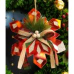 Ornament brad, Embo, Fulg de nea, Rosu, Lucios, 15*15CM, Acril, Interior/ Exterior - imagine 7