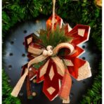 Ornament brad, Embo, Fulg de nea, Rosu, Lucios, 15*15CM, Acril, Interior/ Exterior - imagine 8