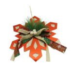 Ornament brad, Embo, Fulg de nea, Rosu, Lucios, 15*15CM, Acril, Interior/ Exterior