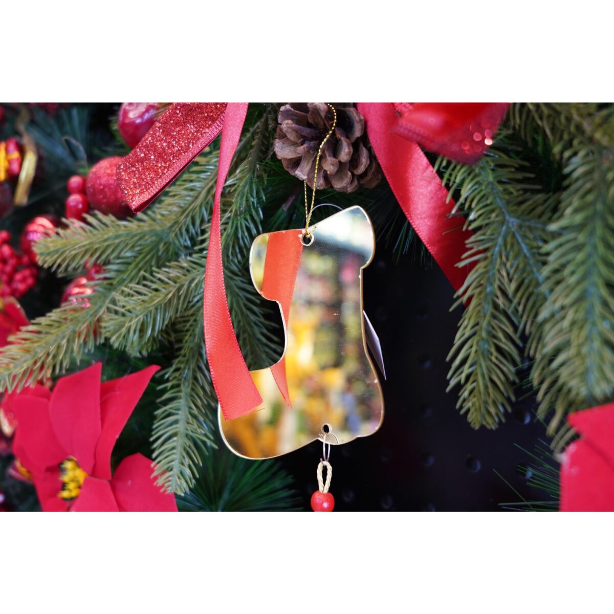 Ornament brad, Embo, Gheata, Auriu, Lucios, 10*25CM, Acril, Interior/ Exterior - imagine 2