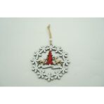 Ornament de brad cerbi cu brad, Embo, multicolor, lemn, 12 cm - imagine 4