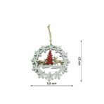 Ornament de brad cerbi cu brad, Embo, multicolor, lemn, 12 cm - imagine 5