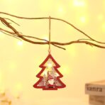 Ornament de Brad, Embo, cu Lumini LED, din Lemn, Figurina Elf, Model Brad, Multicolor - imagine 5