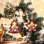 Ornament de Brad, Embo, cu Lumini LED, din Lemn, Figurina Elf, Model Brad, Multicolor - imagine 9