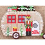 Ornament de Brad, Embo, cu Lumini LED, din Lemn, Figurina Spargatorul de Nuci, Model Masina, Multicolor - imagine 7