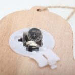 Ornament de Brad, Embo, cu Lumini LED, din Lemn, Model Clopot, Multicolor - imagine 3