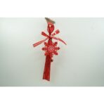 Ornament de brad fulg de nea, Embo, rosu, lemn, 25 cm - imagine 2