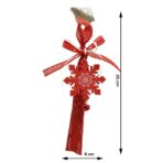 Ornament de brad fulg de nea, Embo, rosu, lemn, 25 cm - imagine 3