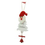 Ornament de brad mos craciun, Embo, alb, lemn, 20 cm - imagine 2