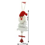 Ornament de brad mos craciun, Embo, alb, lemn, 20 cm - imagine 3