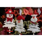 Ornament de brad mos craciun, Embo, alb, lemn, 20 cm - imagine 5