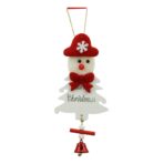 Ornament de brad om de zapada, Embo, alb, lemn, 20 cm - imagine 2