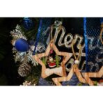 Ornament de brad stea cu ren, Embo, multicolor, lemn, 9.9 cm - imagine 4
