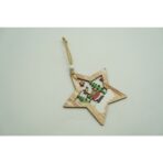 Ornament de brad stea cu ren, Embo, multicolor, lemn, 9.9 cm - imagine 5