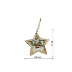 Ornament de brad stea cu ren, Embo, multicolor, lemn, 9.9 cm - imagine 6