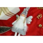 Ornament de Craciun ingeras, Embo, alb/gri, textil, 53 cm - imagine 7