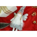 Ornament de Craciun ingeras, Embo, alb/gri, textil, 53 cm - imagine 8