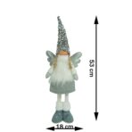 Ornament de Craciun ingeras, Embo, alb/gri, textil, 53 cm - imagine 15