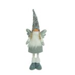 Ornament de Craciun ingeras, Embo, alb/gri, textil, 53 cm