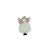 Ornament de Craciun ingeras, Embo, alb, textil, 26 cm
