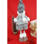 Ornament de Craciun papusa, Embo, gri/alb, textil, 43 cm - imagine 9