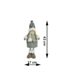 Ornament de Craciun papusa, Embo, gri/alb, textil, 43 cm - imagine 13
