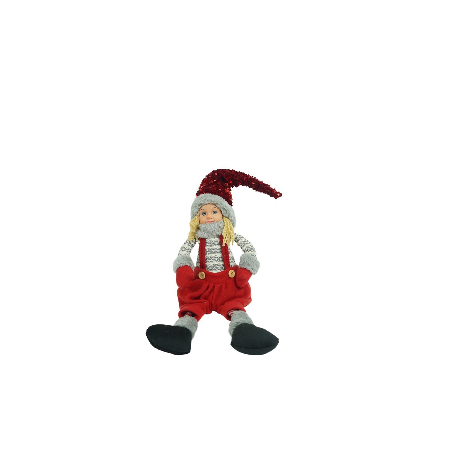 ornament-de-craciun-papusa-flippy-rosu-gri-textil-62-cm-main-61f10b2313306 Ornament de Craciun papusa, Embo, rosu/gri, textil, 62 cm - imagine 1