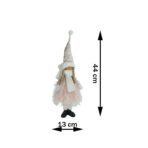 Ornament de Craciun papusa, Embo, roz/alb, textil, 44 cm - imagine 13
