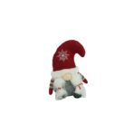 Ornament de Craciun spiridus, Embo, gri/rosu, textil, 19 cm