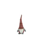 Ornament de Craciun spiridus, Embo, rosu/gri, textil, 52 cm