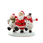 Ornament Decoratiune de Craciun, Embo, Decoratiune Mica pentru Craciun din Rasina, Model Mos Craciun cu Oameni de Zapada, 16 x 18 x 8 cm, Rosu Alb - imagine 3