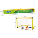 Set Poarta de Fotbal pentru Copii, Embo, 60x90 cm, Minge, Cartonase, Pompa, Fluier, Interactiv, Distractiv, Galben - imagine 2