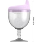 Pahar din Plastic Transparent cu Picior, Embo, pentru Copii, 14 x 7.7 cm, cu Cioc Antiscurgere, + 3 Ani, Fara Maner, Mov - imagine 3