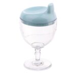 Pahar din Plastic Transparent cu Picior, Embo, pentru Copii, 14 x 7.7 cm, cu Cioc Antiscurgere, + 3 Ani, Fara Maner, Albastru - imagine 3